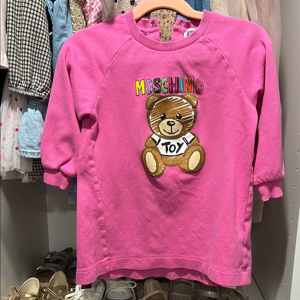 Moschino Pink Teddy Bear Sweatshirt dress